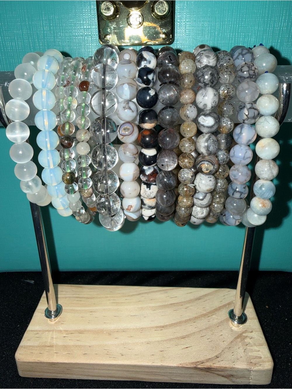 Variety of authentic neutral color crystal bracelets